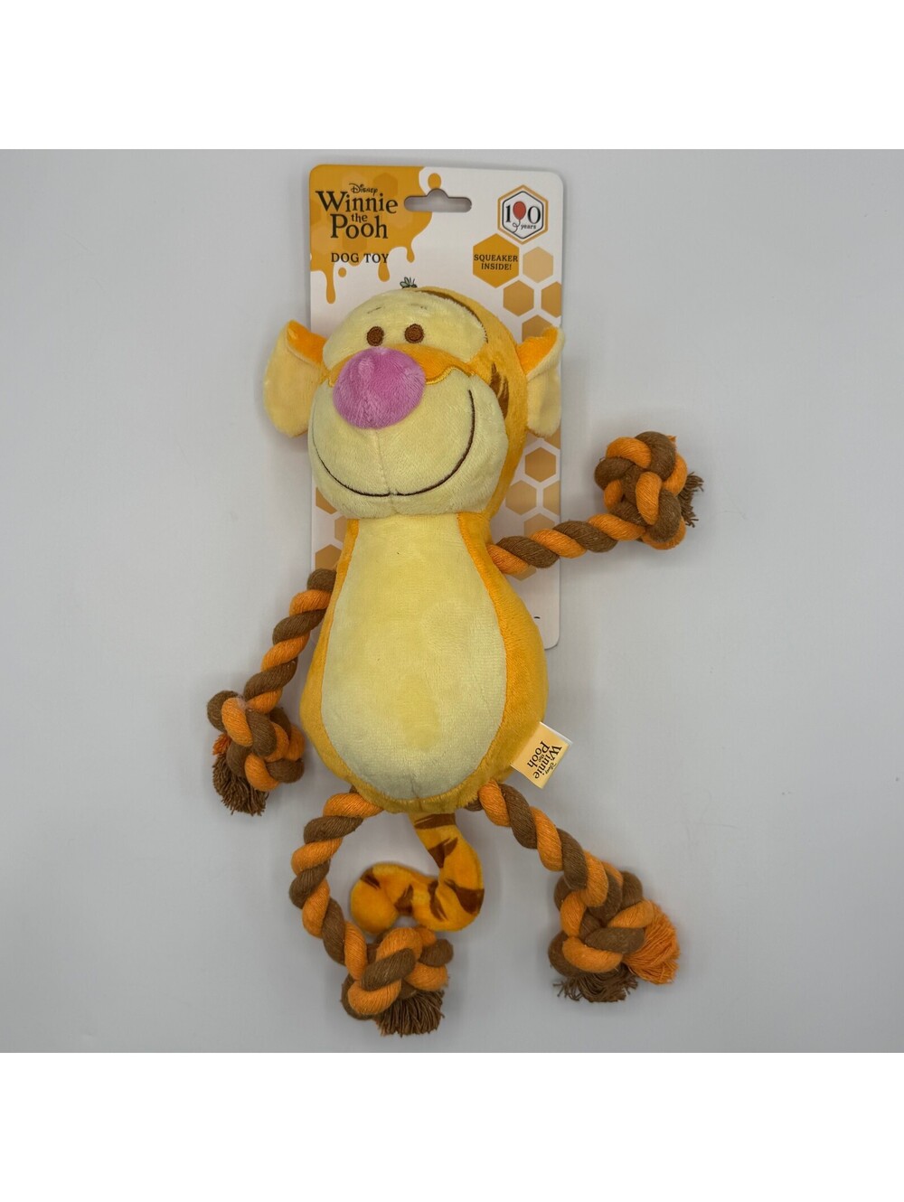 Disney Winnie the Pooh Tigger Rope and Plush Squeaker Dog Toy Disney 100 NEW